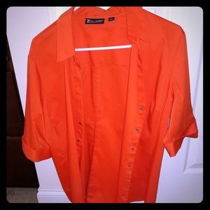 Orange button down blouse
